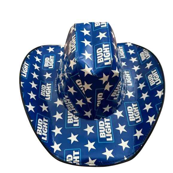 Bud Light Cowboy Hat Paper Blue Set of 2 - Picture 9 of 10